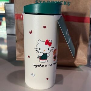 Starbucks Hello Kitty Cream and Green Tumbler